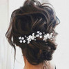 Heread Flower Bride Wedding Hair Pins Silver Crystal Bridal Hair Pieces Leaf Hair Accessories for Women and GirlsPack of