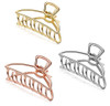 Emoly 3 Pack Large Metal Claw Clips Hollow Nonslip Hair Catch Jaw Clamp for Women Girls Hair Barrette for Fixing Hair Si