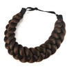 TOECWEGR Hair Braided Headband Classic Chunky Wide Thick Plaited Braids Elastic Stretch Syntheti Buckling Hairpiece Brai