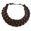 TOECWEGR Hair Braided Headband Classic Chunky Wide Thick Plaited Braids Elastic Stretch Syntheti Buckling Hairpiece Brai