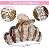 PAGOW 2Pcs Large Rhinestone Hair Clips Crystal Jaw Clips Hairpin for Thick Hair Fashion Hair Clamp Catch Barrette Hair A