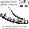 Camila Paris AD820 French Hair Barrette Clip for Girls Black Rubberized Metal Clasp Strong Hold Grip Hair Clips for Wome