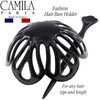 Camila Paris NV150 French Hair Bun Clip Maker Cover Cap Holder Black Round Dome Bun Hair Clip for Women Hair Updo Stylin