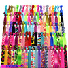 Syleia Hair Ties Pack of 100 Printed Patterns and Solid Bright Colors Elastic Band Ponytail Holders Elastic Ribbon Hair