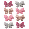8pcs Baby Girl Hair Clips Toddlers Infants Kids Hair Butterfly Snap Clips Barrettes 8pc Sequins Pearl Butterfly