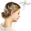 100cm 393in Bridal Wedding Jewelry Hair Accessories Crystal Rhinestone Hair Pins Pearl Flower Hair Clips Pearl Headpiece