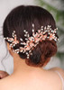 Denifery Wedding Pink Rhinestone Pearls Flower and Leaf Hair Comb Bridal Vintage Headpiece Crystal Women Hair Comb Brida