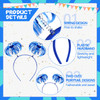 Jexine 12 Pcs Pompom Headband Hair Tinsel Hair Accessory Wrapped Ponytail Headwear Feather Headband for Women CosBlue