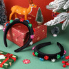 Yilloog 2 Pcs Christmas Headband Bow Velvet Padded Headband Xmas Holiday Party Gift for Women Accessory Festive Present