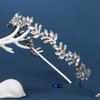 Xerling Silver Crystal Headband Rhinestones Hair Band Leaf Shape Metal Hair Jewelry Hair Accessories for Women Party Bir