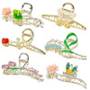 6PCS Flower Metal Hair Clips Large Hair Claw Clips NonSlip Tulip Flower Butterfly with Strong Hold Hair Fashion Clamps S