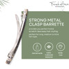 French Amie Long and Thin Large 4 Celluloid Automatic Handmade Hair Clip for Girls Strong Hold No Slip Grip Hair Claw Cl