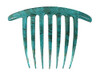 Caravan French Twist Comb Hand Painted in Turquoise and Gold Vine
