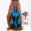 Anglacesmade Bohemian Head Chain White Feather Headband Dreamcatcher Headpiece Prom Party Festival Hair Piece Boho Gypsy