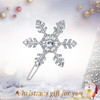 EVER FAITH Womens Snowflake Head Piece Clear Rhinestone Crystal Wedding Bride Hair Clip SilverTone