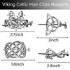 4 Pieces Retro Silver Viking Celtic Hair Clips Vintage Metal Hair Slide Barrettes Hair Clips Hair Sticks Hair Accessorie