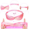 Waydress 9 Pieces Kids Headbands for Girls Velvet Rainbow Spa Headbands Stretch Tie Dye Knotted Hairbands Elastic Washin