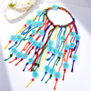 GENBREE Boho Daisy Headband Rainbow Braided Headpiece Summer Beach Tassel Hairband Floral Hippie Hair Accessories for Wo