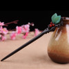 Ebony Wooden Vintage Leaves Hair Stick Handmade Carved Hair Pins 708 Chinese Hair Chopsticks for Women1pack
