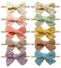 Cherssy Muslin Hair Bows and Headbands for Baby Girls 10pcs Soft Nylon Hairbands for Newborn Infants Toddlers