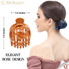 RC ROCHE 6 Pcs Bun Makers for Womens Hair Claw Clip for Updos Bird Nest Ballet Ballerina Piece French Round Holder Net D