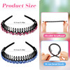 Syhood 8 Pieces Rhinestone Headbands with Teeth Comb for Women Flower Crystal Wave Headband Plastic Tooth Comb Headband