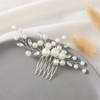 Latious Wedding Bride Pearl Hair Side Comb Silver Rhinestone Bridal Hair Clips Crystal Hair Pieces Hair Accessories for