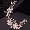 Teyglen Womens Gold Flower Pearls Leaves Headband Hair Vine Wedding Hair Pieces Vintage Hair Accessories Jewelry for Wom