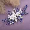 Teyglen Bridal Wedding Flower Rhinestone Hair Clip Hairpin Floral Silver Crystal Leaf Hair Barrette Handmade Wedding Hai