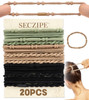 SECZIPE 20 PCS Boho Scrunchies for Women No Damage Hair Ties Ponytail Holders 4 Styles Elastic Bands for ThickThin Hair