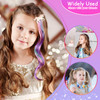 6 Pieces Unicorn Hair Clips for Girls Bow Curly Rainbow Hair Extensions for Kids Little Girl Hair Clips Accessories for