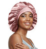 22 Momme 100 Real Mulberry Silk Bonnet for Sleeping Women Large Hair Care Bonnet for Long Curly Hair Double Layer Silk W