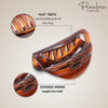 Parcelona French Crescent Cutout Shell Brown and Glossy Black Small 2 34 Celluloid Acetate Made in France Jaw Hair Claw