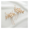 SWEETV 2Pcs Bridal Hair AccessoriesGold Wedding Hair Pins Pieces With White Flowers for Brides