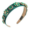 QIANXUAN Rhinestones Headbands Embellished Crystal Beaded Hairband for Women Fashion Retro Headbands with Faux Gem Party
