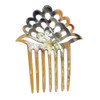 Marycrafts Lotus Flower Buffalo Horn 7Prong Hair Comb Pin Accessory