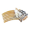 Marycrafts Lotus Flower Buffalo Horn 7Prong Hair Comb Pin Accessory