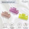 Parcelona French Classic Very Small 1 12 Claw Clips with Tight Spring Set of 3 Girls Hair Jaw Claw Clips Durable Styling