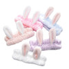 LOVEF 5Pcs Bunny Ear Cosmetic Headband Fashion Cute Fluffy Elastic Makeup Headband Hairband for Shower Face Washing Faci