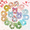 16 Pieces Cute Hair Scrunchies Kawaii Colorful Cute Unicorn Rainbow Mermaid Dog Printing Scrunchy Ponytail Holder Hair T