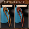 2PCS Wooden Hair Sticks French Twist Hair Pin Handmade Ebony Sandalwood Hair Forks Hair Sticks for Buns Vintage Chinese