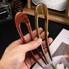 2PCS Wooden Hair Sticks French Twist Hair Pin Handmade Ebony Sandalwood Hair Forks Hair Sticks for Buns Vintage Chinese