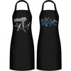 Coume 2 Pcs Hair Stylist Apron Hairstylist Salon Apron with Rhinestone Tools 3 Pockets Waterproof Hairdresser BarberBlue