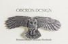 Owl Hair Clip Hand Crafted Metal Barrette Made in the USA with a Medium 70mm Clip By Oberon Design