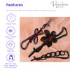 Parcelona French Twist n Clip Flower Bow and Chain 4 Celluloid Metal Free Hair Barrette Clips Women Hair Accessories Mad