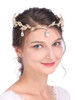 Anglacesmade Bridal Crystal Tiara Crown Rhinestone Headband with Teardrop DiamondStudded Leaf Hair Vine for Wedding Prom