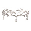 Anglacesmade Bridal Crystal Tiara Crown Rhinestone Headband with Teardrop DiamondStudded Leaf Hair Vine for Wedding Prom