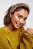 Rhinestone Headbands for Women Bling Jewelled Rainbow Crystal Beaded Padded Headband Baroque Bedazzled Hairband Fashion