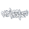 EVER FAITH Wedding SilverTone 4 Daisy Flower Hair Clip Barrette Austrian Crystal Clear