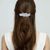 EVER FAITH Wedding SilverTone 4 Daisy Flower Hair Clip Barrette Austrian Crystal Clear